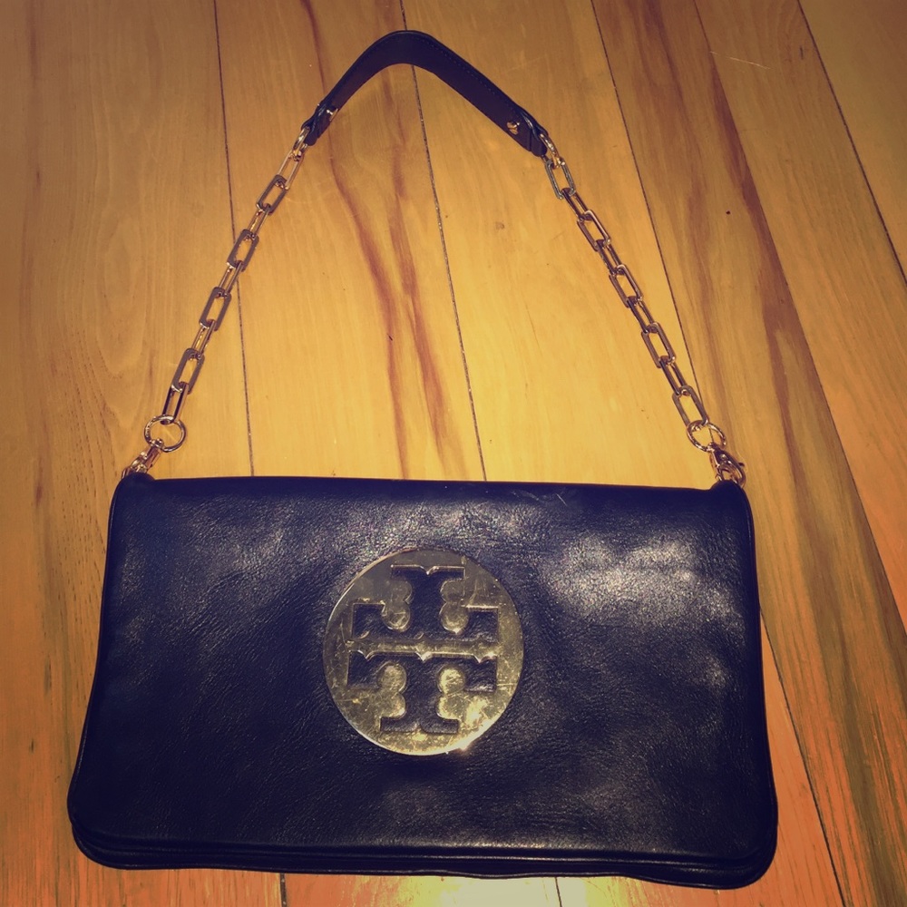 Tory Burch Reva Clutch with Removable Gold Strap!